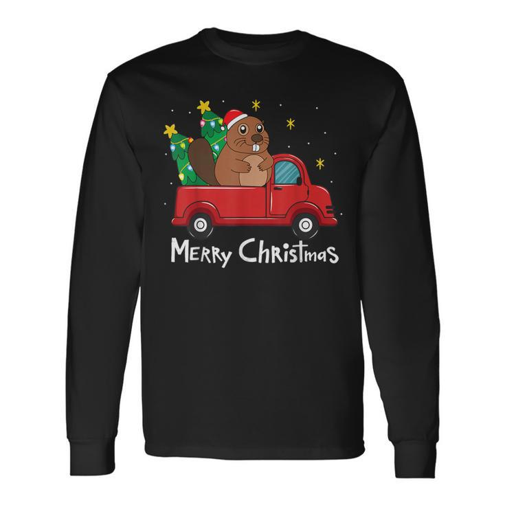 Groundhog Christmas Ornament Truck Tree Xmas Long Sleeve T-Shirt