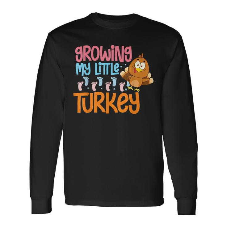 Growing My Turkey Thanksgiving Pregnancy Announcement Long Sleeve T-Shirt T-Shirt