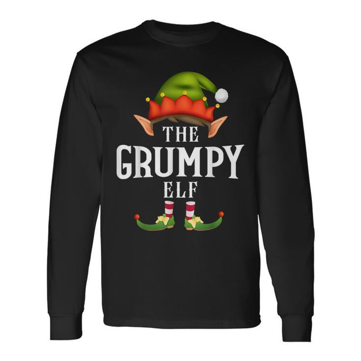 Grumpy Elf Group Christmas Pajama Party Long Sleeve T-Shirt