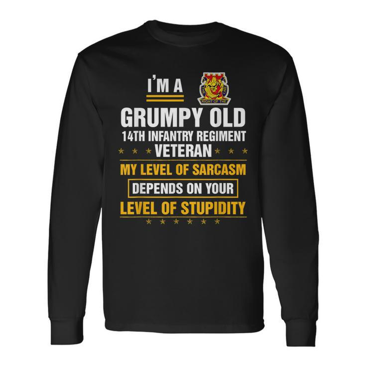 Grumpy Old 14Th Infantry Regiment Veteran Soldier Xmas Long Sleeve T-Shirt T-Shirt