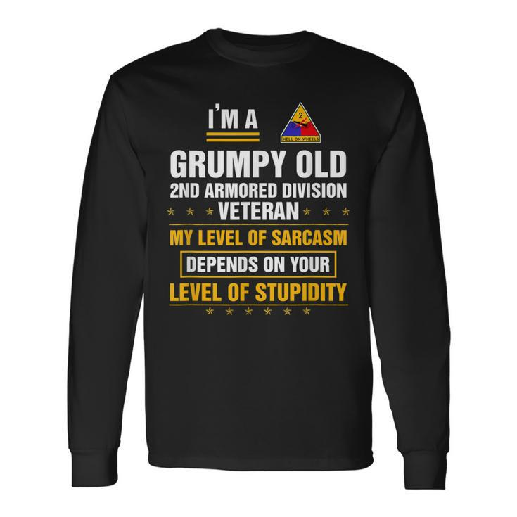 Grumpy Old 2Nd Armored Division Veteran Veterans Day Long Sleeve T-Shirt T-Shirt