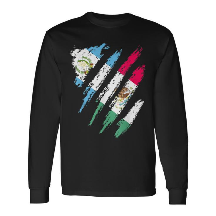 Guatemala Flag Mexico Grown Patriot Country Stripes Long Sleeve T-Shirt
