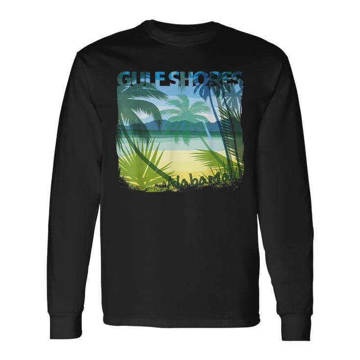 Gulf Shores Alabama Beach Summer Matching Palms Tree Summer Long Sleeve T-Shirt T-Shirt Gifts ideas