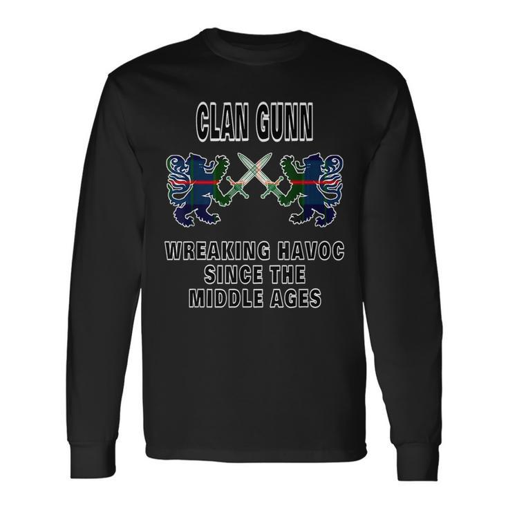 Gunn Scottish Tartan Scotland Clan Name Long Sleeve T-Shirt