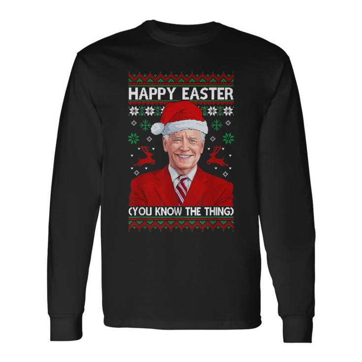 Guns Christmas Tree Come And Take It Biden Xmas Ugly Sweater Long Sleeve T-Shirt