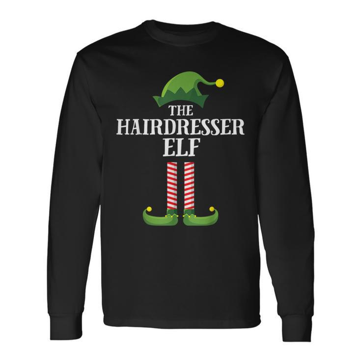 Hairdresser Elf Matching Family Group Christmas Party Long Sleeve T-Shirt
