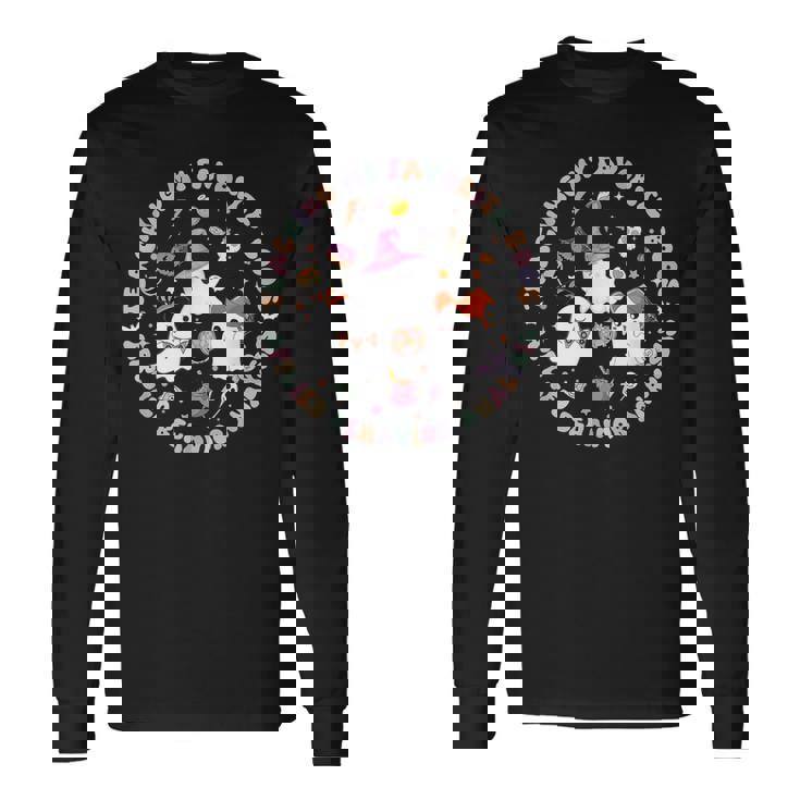 Halloween Aba Bcba Rbt Behavior Analyst Ghost Neurodiversity Long Sleeve T-Shirt