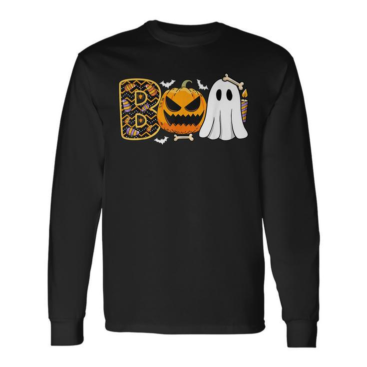Halloween Costume Boo Spiders Ghosts Pumpkin & Witch Long Sleeve T-Shirt T-Shirt