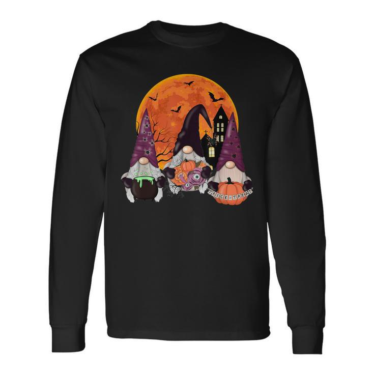 Halloween Gnomes Witch Cauldron Creepy Halloween Costume Long Sleeve T-Shirt T-Shirt