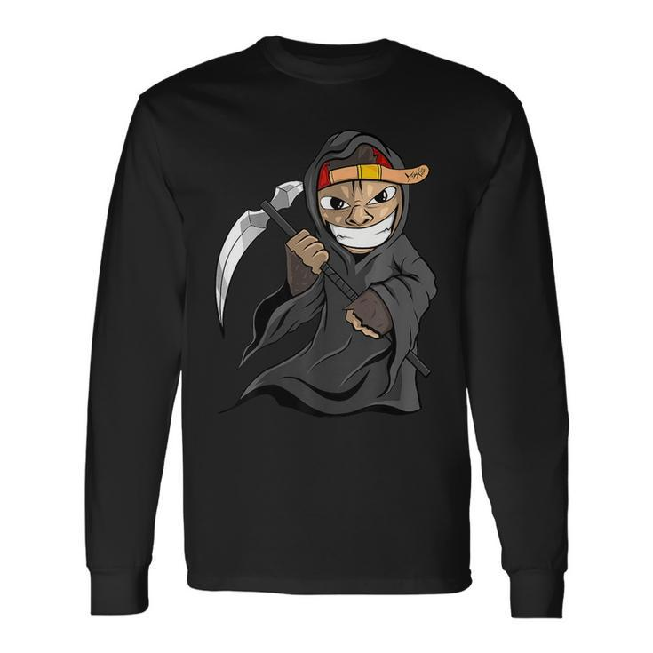 Halloween Grim Reaper Monkey Horror Scary Fancy Dress Long Sleeve T-Shirt T-Shirt