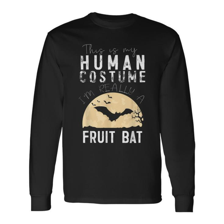 Halloween Human Costume Fruit Bat Creepy Horror Halloween Long Sleeve T-Shirt