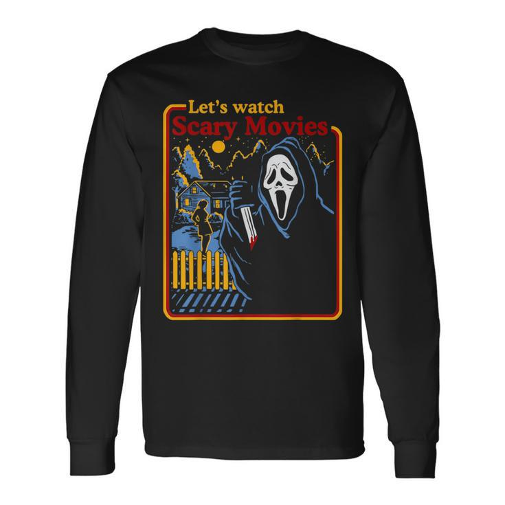 Halloween Let’S Watch Scary Horror Movies Ghost Series Retro Halloween Long Sleeve T-Shirt T-Shirt