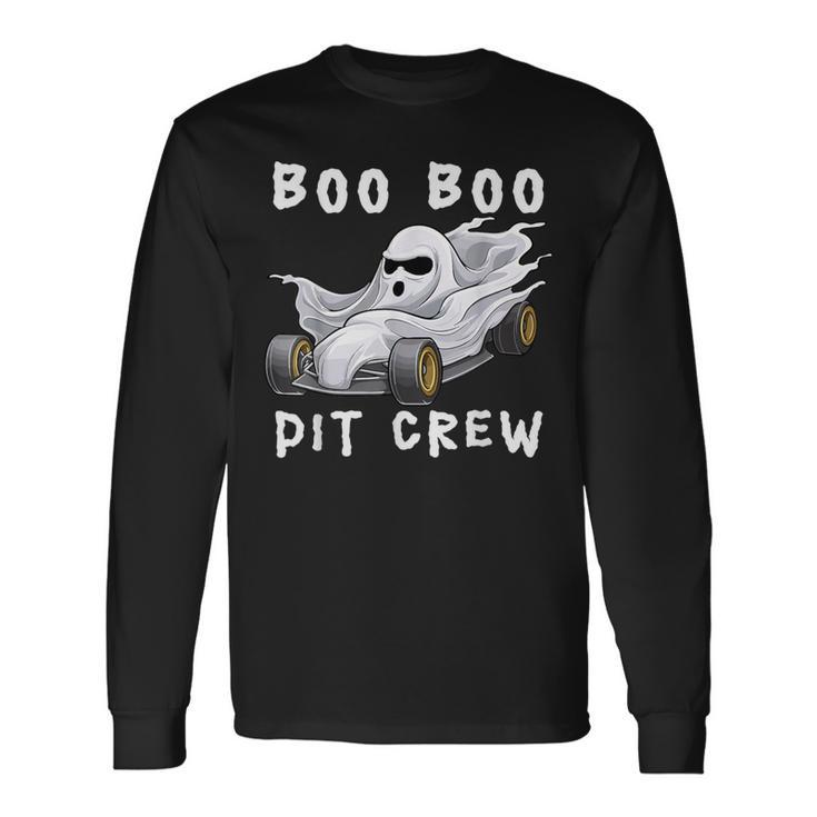 Halloween Race Car Party Racing Ghost Boo Matching Pit Crew Long Sleeve T-Shirt