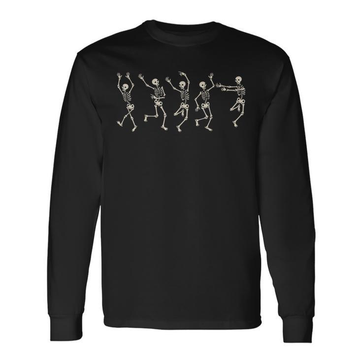 Halloween Vintage Skeletons Dancing Dancing Long Sleeve T-Shirt T-Shirt