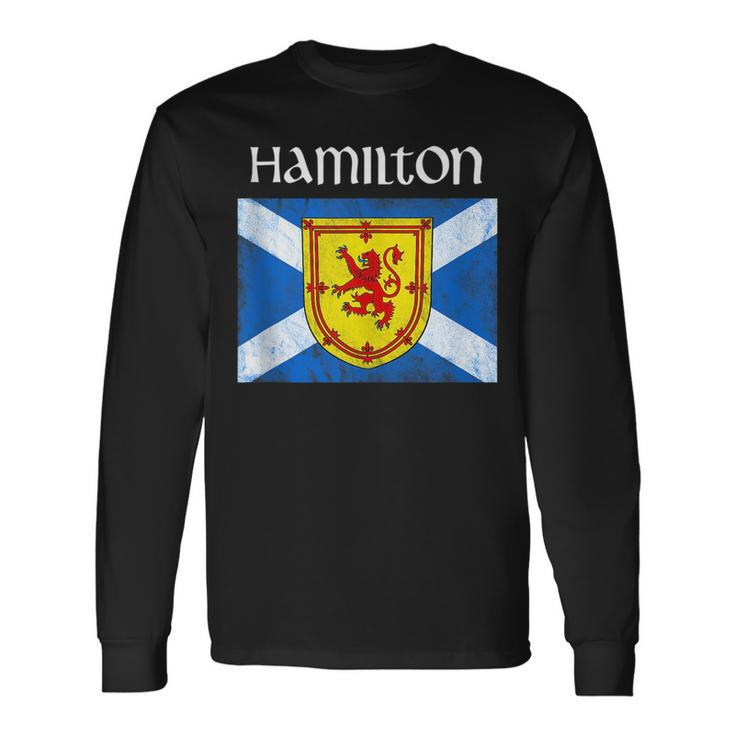Hamilton Scottish Clan Name Scotland Flag Festival Long Sleeve T-Shirt