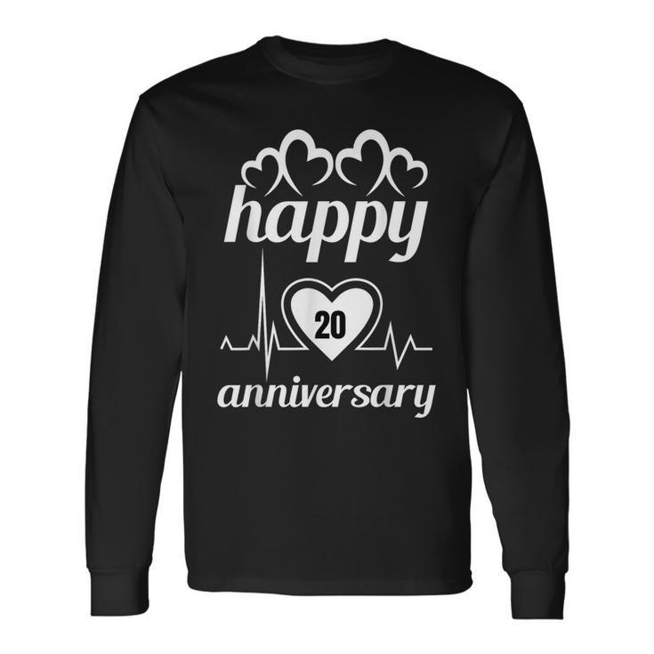Happy 20 Years Anniversary Marriage Celebration Long Sleeve T-Shirt