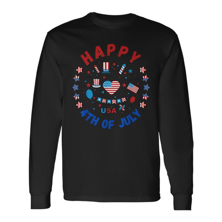 Happy 4Th Of July 2023 Usa Flag Happy Independence Day 2023 Usa Long Sleeve T-Shirt T-Shirt