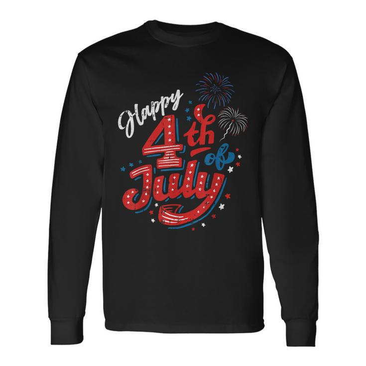 Happy 4Th Of July Cool Independence Day Patriotic American Long Sleeve T-Shirt T-Shirt