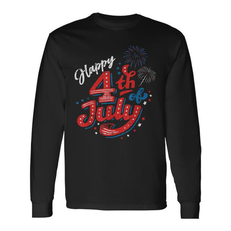 Happy 4Th Of July Cool Independence Day Patriotic American Long Sleeve T-Shirt