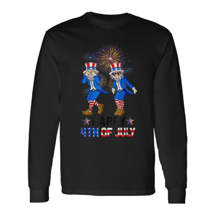 Happy 4Th Of July Uncle Sam Griddy Dance Long Sleeve T-Shirt