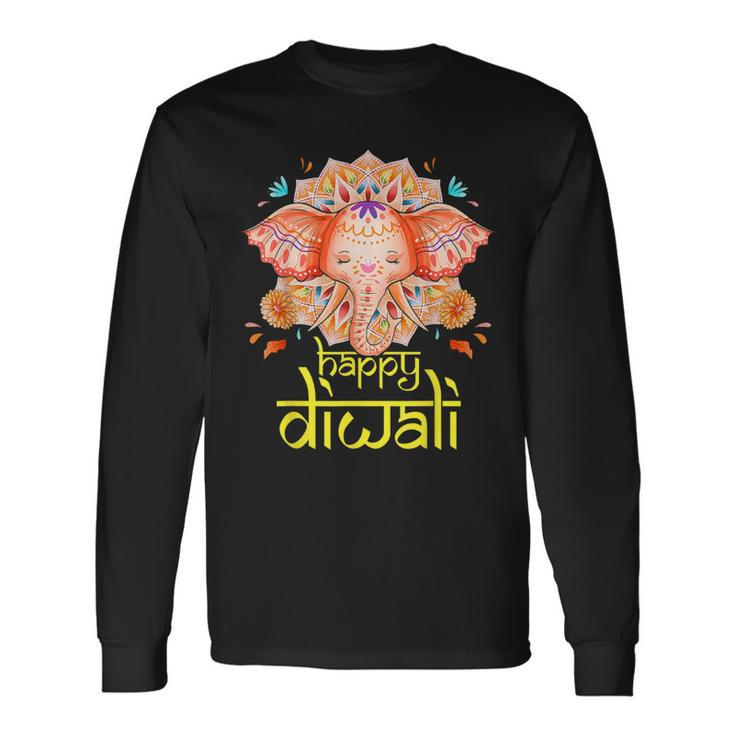 Happy Diwali Festival Of Light Hindu Indian Elephant Baby Long Sleeve T-Shirt