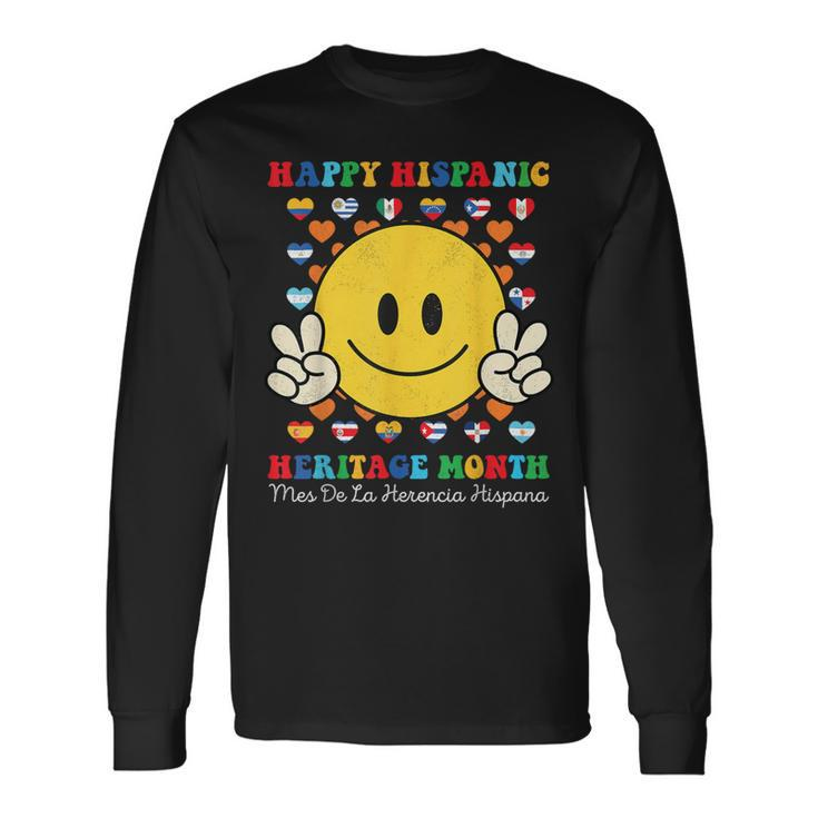 Happy First Day Of Hispanic Heritage Month Countries Flags Long Sleeve T-Shirt