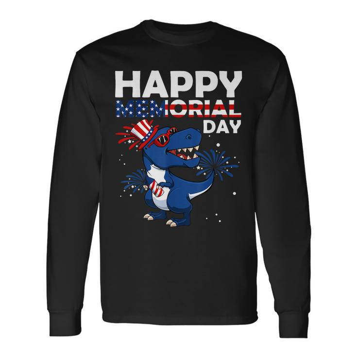 Happy Memorial Day 4Th Of July Dinosaur American Flag Hat Long Sleeve T-Shirt T-Shirt Gifts ideas