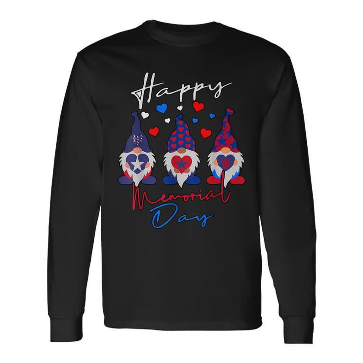 Happy Memorial Day With Usa Flag Gnomes Long Sleeve T-Shirt