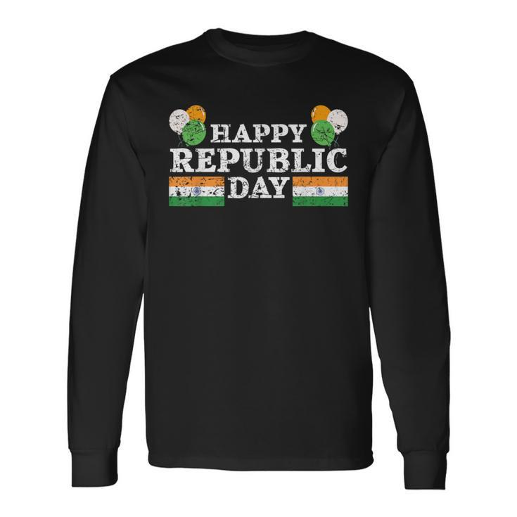 Happy Republic Day Hindustani India Flag Indian Long Sleeve T-Shirt