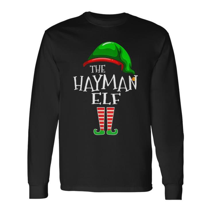 Hayman Name The Hayman Elf Christmas Long Sleeve T-Shirt
