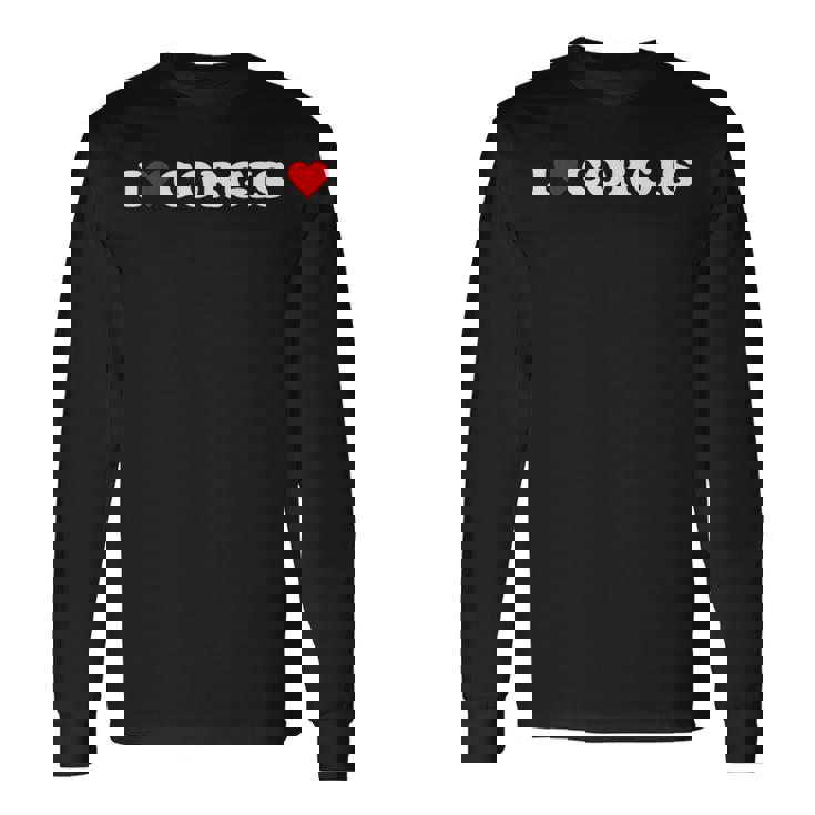 I Heart Corgis I Love Corgis Cute Red Heart Corgi Lover Long Sleeve T-Shirt T-Shirt