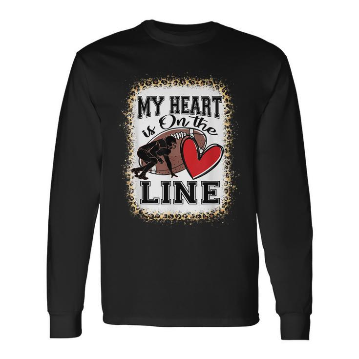 My Heart Is On The Line Offensive Lineman Football Leopard Long Sleeve