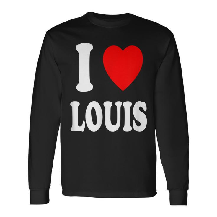 I Heart Love Louis Cute Matching Couple Spouse Long Sleeve T-Shirt