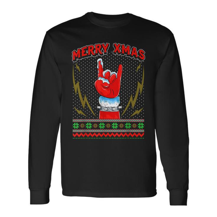 Heavy Metal And Rock Ugly Christmas Sweater Long Sleeve T-Shirt
