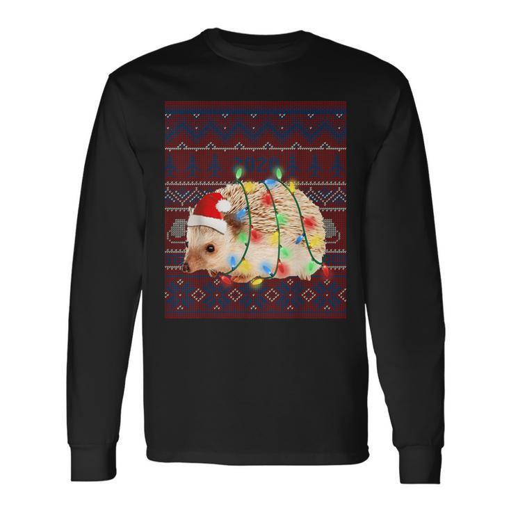 Hedgehog Christmas Lights Ugly Sweater Goat Lover Long Sleeve T-Shirt Gifts ideas