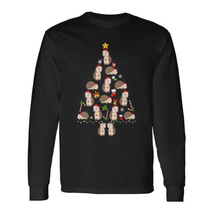 Hedgehog Christmas Tree Ugly Christmas Sweater Long Sleeve T-Shirt