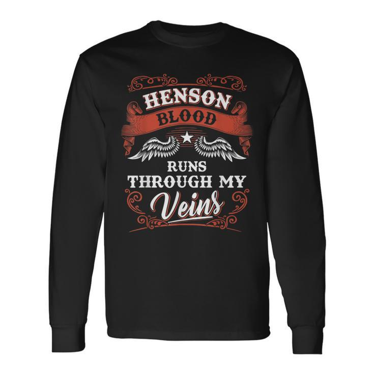 Henson Blood Runs Through My Veins Family Christmas Long Sleeve T-Shirt
