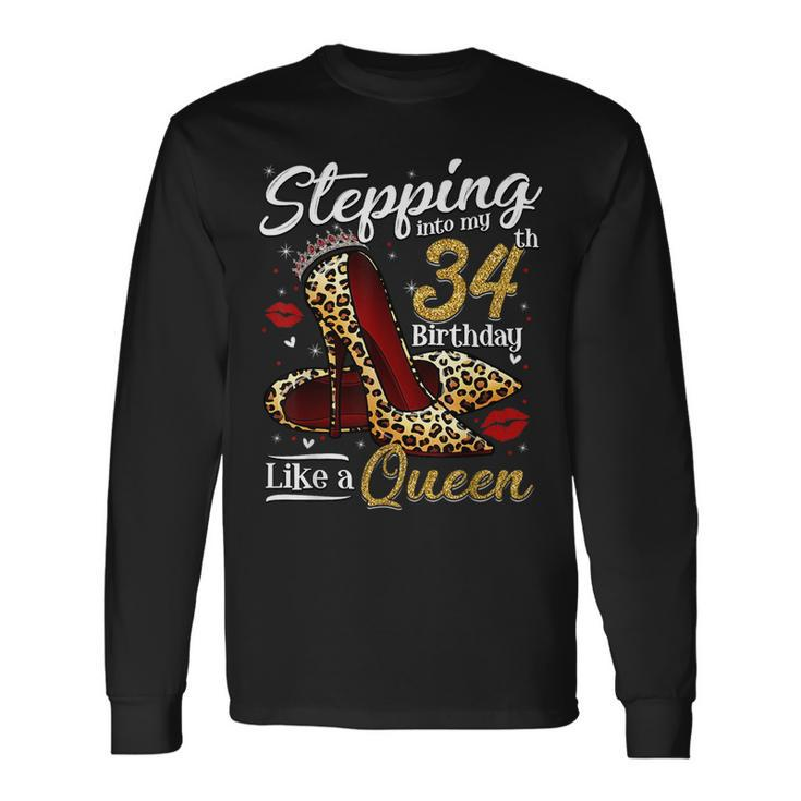 High Heels Stepping Into My 34Th Birthday 34 And Fabulous Long Sleeve T-Shirt Gifts ideas