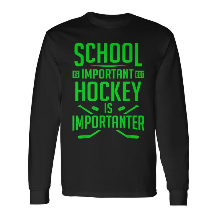 Hockey For Boys 8-12 Ice Hockey Player Long Sleeve T-Shirt