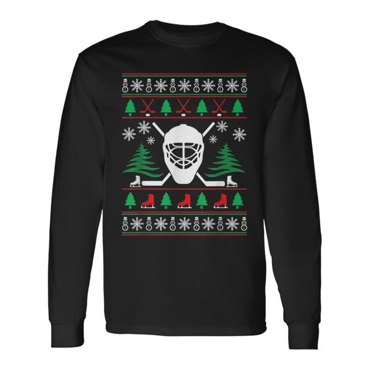 Hockey Ugly Christmas Sweater Hockey Long Sleeve T-Shirt