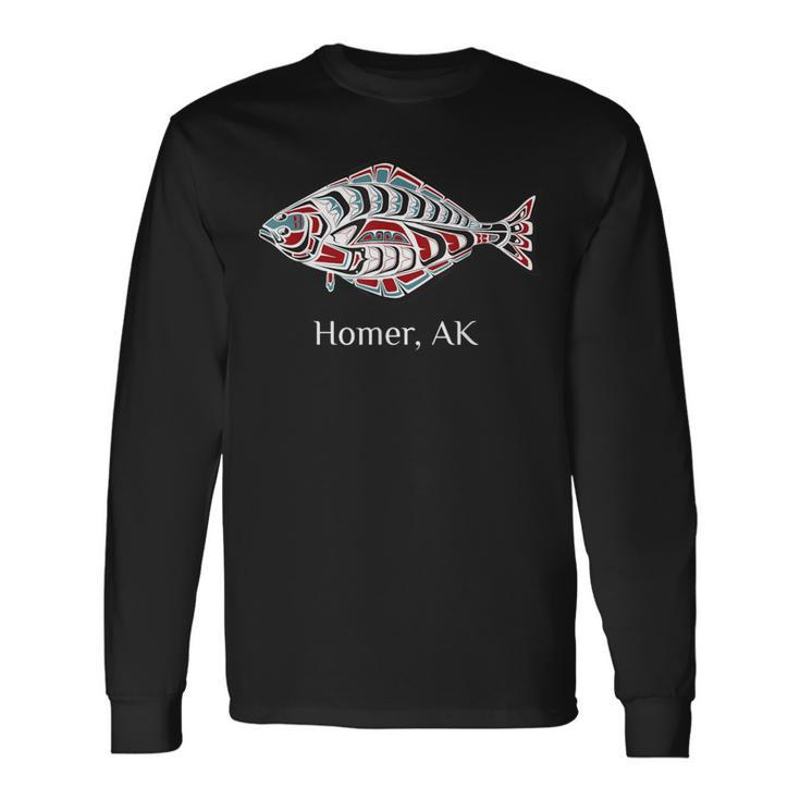 Homer Alaska Native American Halibut Fishermen Long Sleeve T-Shirt