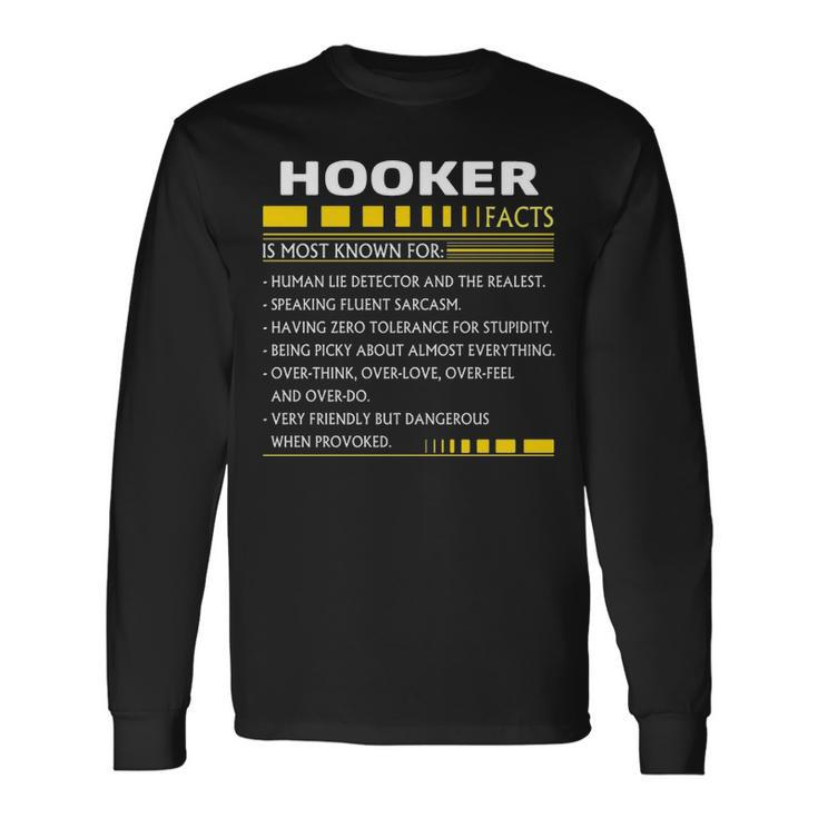 Hooker Name Hooker Facts Long Sleeve T-Shirt