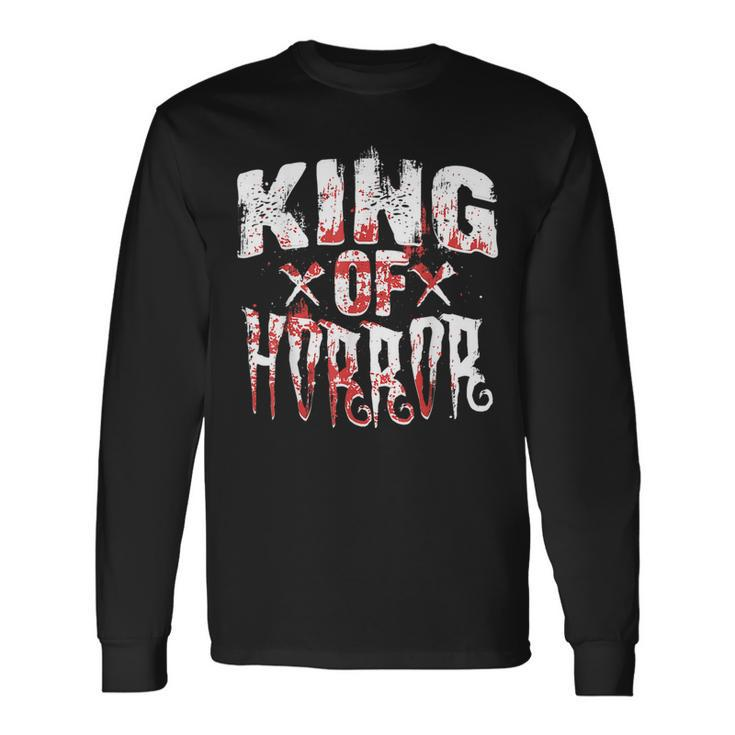 Horror Movie Scary King Of Horror Men Fathers Day King Long Sleeve T-Shirt