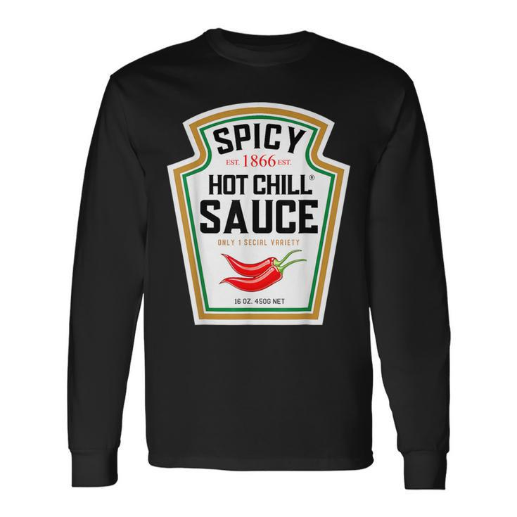 Hot Chili Sauce Easy Diy Matching Halloween Costume Matching Long Sleeve T-Shirt