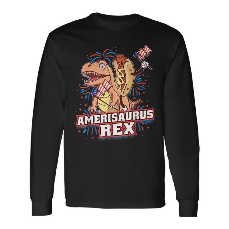 Hotdog Rex Dinosaur 4Th Of July Amerisaurus Long Sleeve T-Shirt T-Shirt