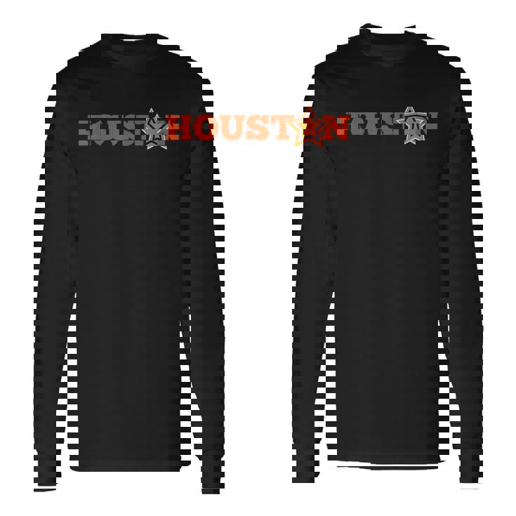 Houston Vintage Retro Star Colors Long Sleeve T-Shirt