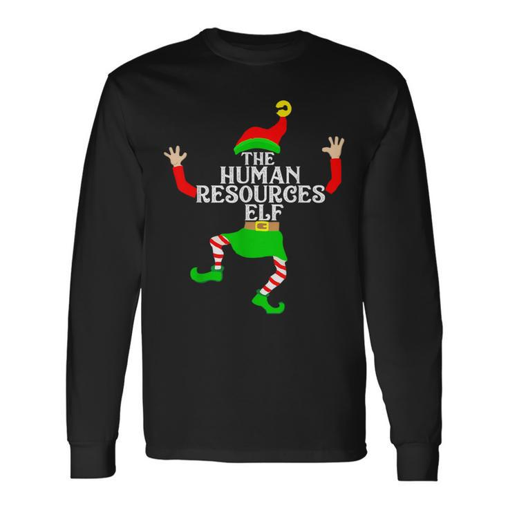 Human Resources Elf Matching Family Group Christmas Party Pj Long Sleeve T-Shirt