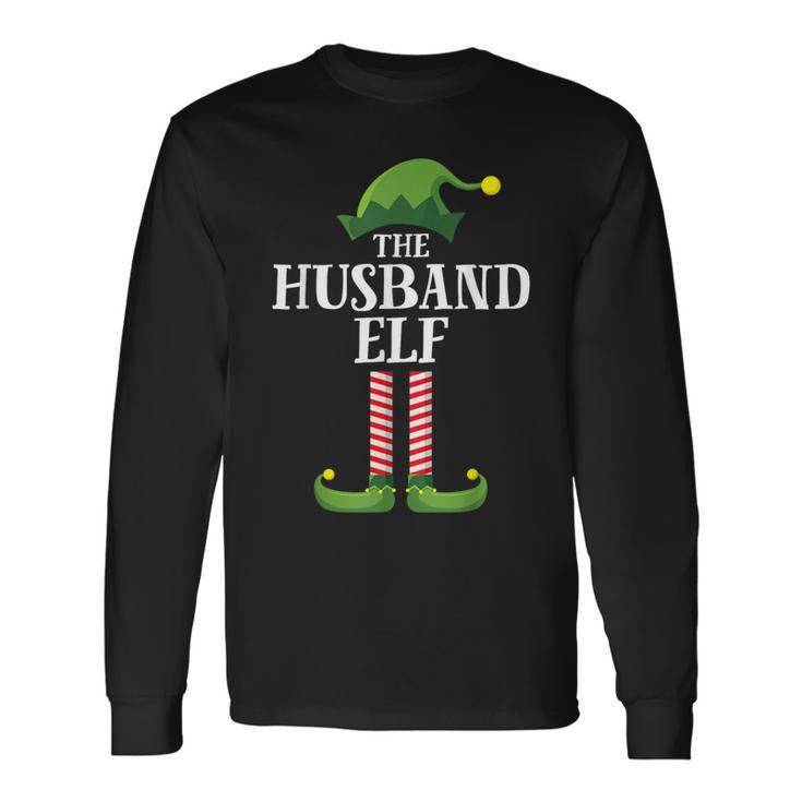Husband Elf Matching Family Group Christmas Party Long Sleeve T-Shirt