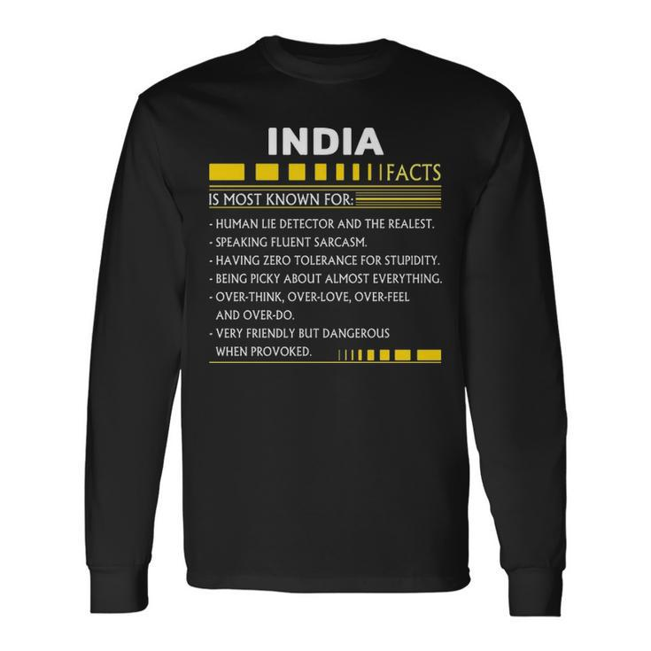 India Name India Facts V2 Long Sleeve T-Shirt