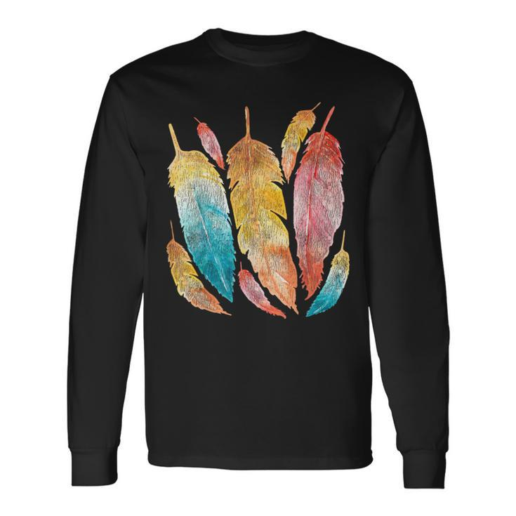 Indigenous Feathers Native American Roots Native American Long Sleeve T-Shirt